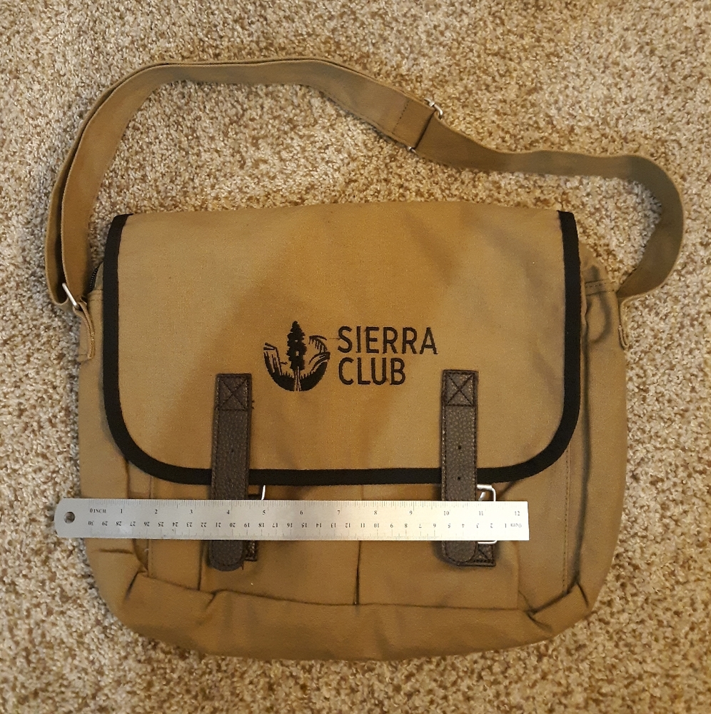 Sierra Club messenger bag with laptop sleeve